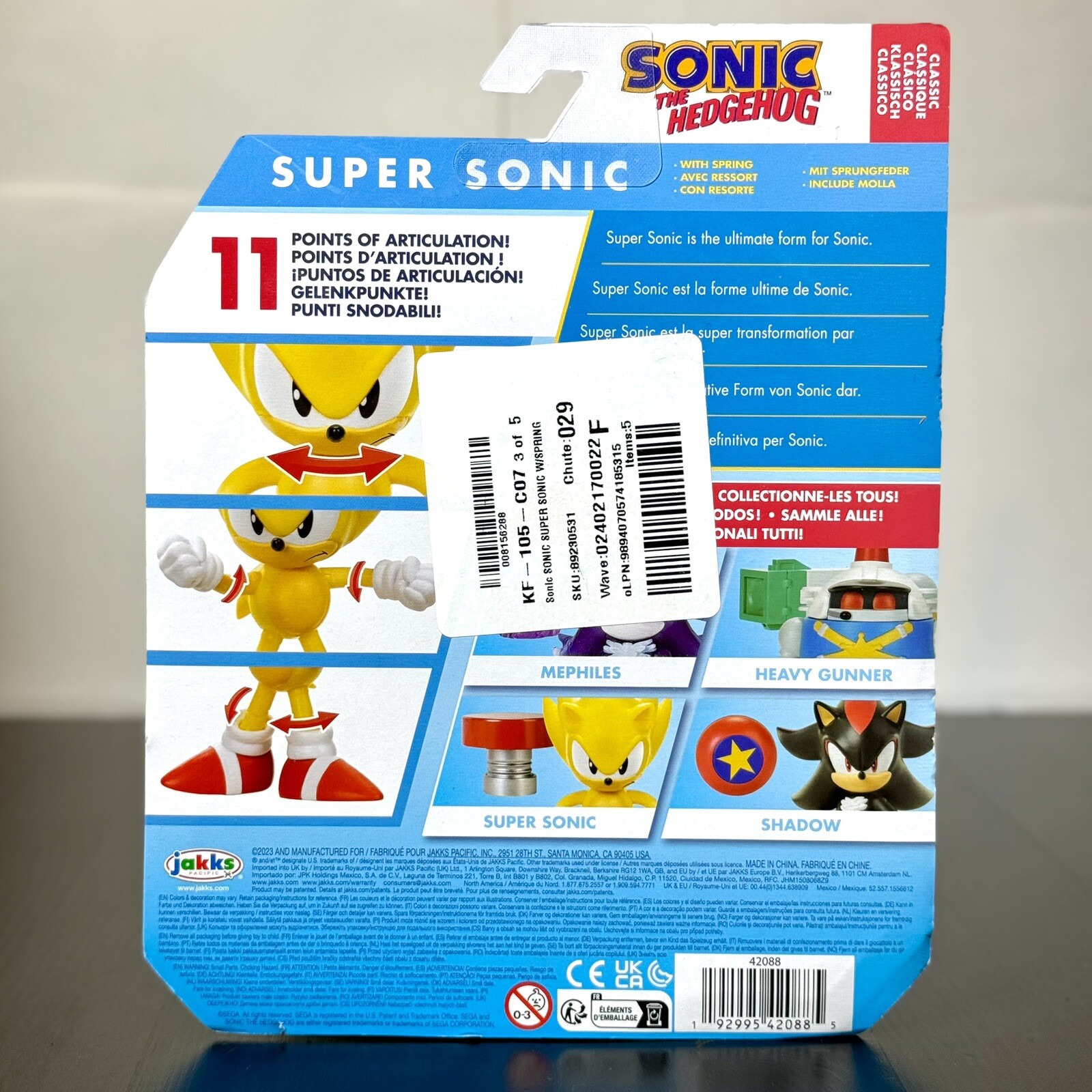 JAKKS - Sonic The Hedgehog - SUPER SONIC with SPRING Action Figure ...
