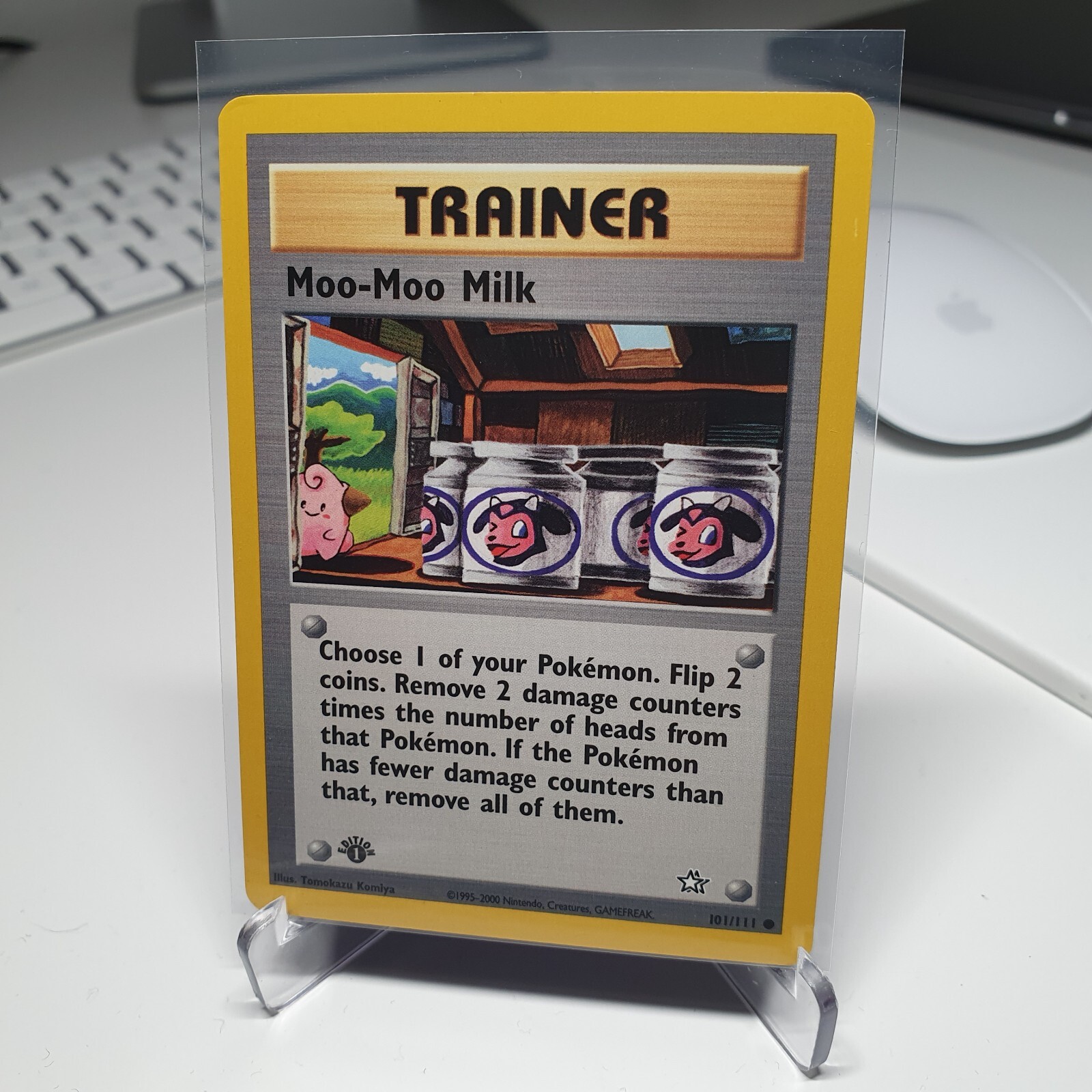 Pokemon card Moo-Moo Milk 1st Edition 101/111 Neo Genesis Near Mint