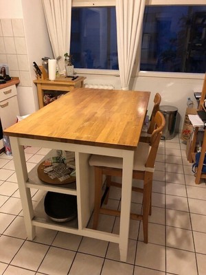 Kucheninsel Aus Holz Inkl 2 Stuhle Ebay