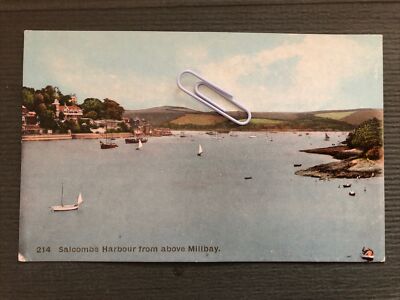 Salcombe Hafen von oben Millbay Devon erhöhte Ansicht Segelschiffe MM Merrell