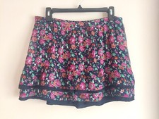 Abercrombie  Fitch Women  s Pull On Blue Floral Mini Skirt Elastic Waist Lager