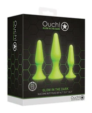 Shots Ouch B*tt Plug Set - Glow In The Dark