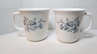Vintage Pyrex Corning Colonial Mist Blue & White Flowers #25 Set of 2 Cups EUC