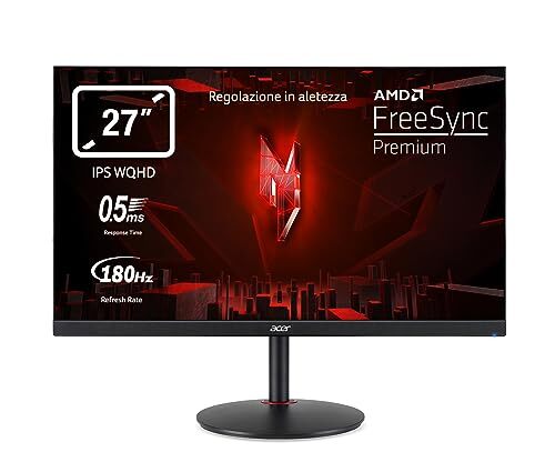 Acer Nitro XV271UM3bmiiprfx, Monitor Gaming PC 27", Display IPS WQHD, 180 (n2X)