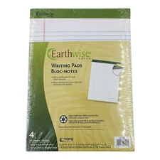4 Notepads Earthwise Ampad Writing Pads 8.5 x 11.75 Wide-Ruled 40 Sheets/Pad