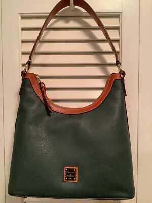 Dooney & Bourke Leather Hobo  Forest   NEW Tags Never Used Very Nice,View Photos