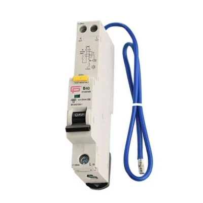 Fusebox 40A Single Pole 6kA 30mA Type A B Curve RCBO Circuit Breaker RTA064030B