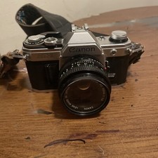 Canon AE-1 35mm film camera w/ 50mm 1.8 lens with strap Tested New Battery