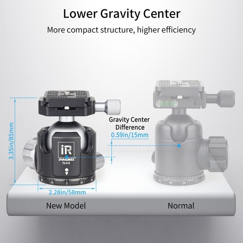INNOREL N52/N44/N36 Low Profile Tripod Ball Head Panoramic CNC Metal Ballhead - Picture 20 of 36