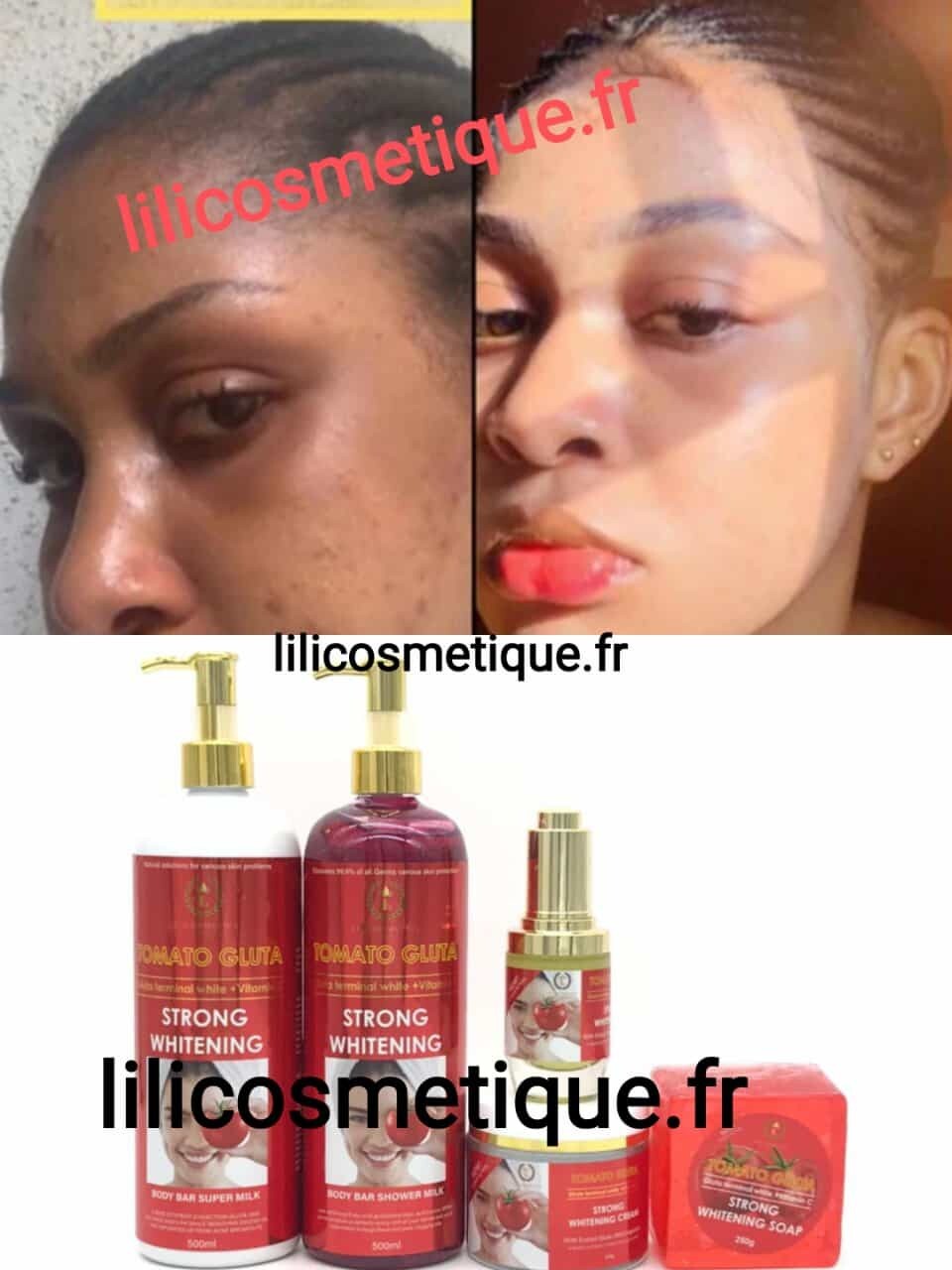 Gamme gluta tomate collagene. Répare les peaux brûlées abîmées par le soleil...