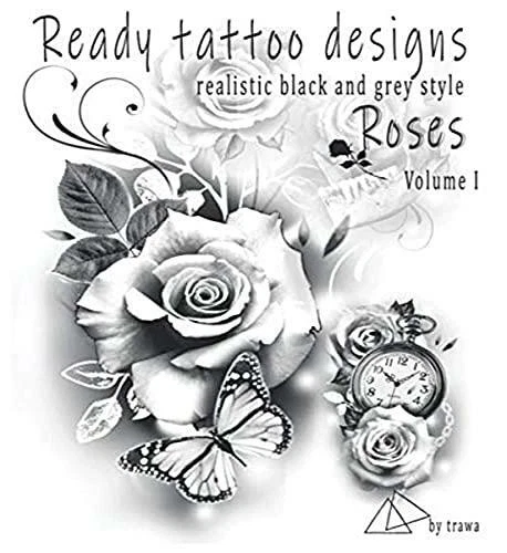 Ready tattoo designs Roses: Realistic black and grey tattoo designs