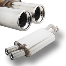 FOX Sportauspuff 2x80mm eingerollt für Volvo V40 S40 ab Bj. 96 1.6l  1.8l  2.0l