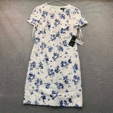 Ralph Lauren White Adika La Vara Floral Lace Party Dress 4P Petite NWT