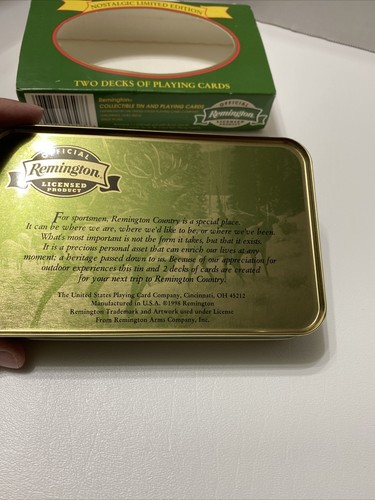 Remington Metal Tin Double Deck Playing Cards Nostalgic Limited Edition - Picture 10 of 13