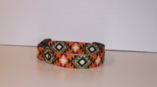 Wet Nose Designs Sunset Ombre Aztec Dog Collar Southwestern Western Tribal Gold2