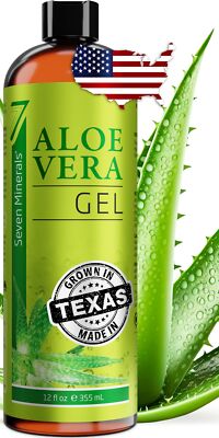 	Seven Minerals Organic Aloe Vera Gel from freshly cut 100% Pure Aloe - Big 1...