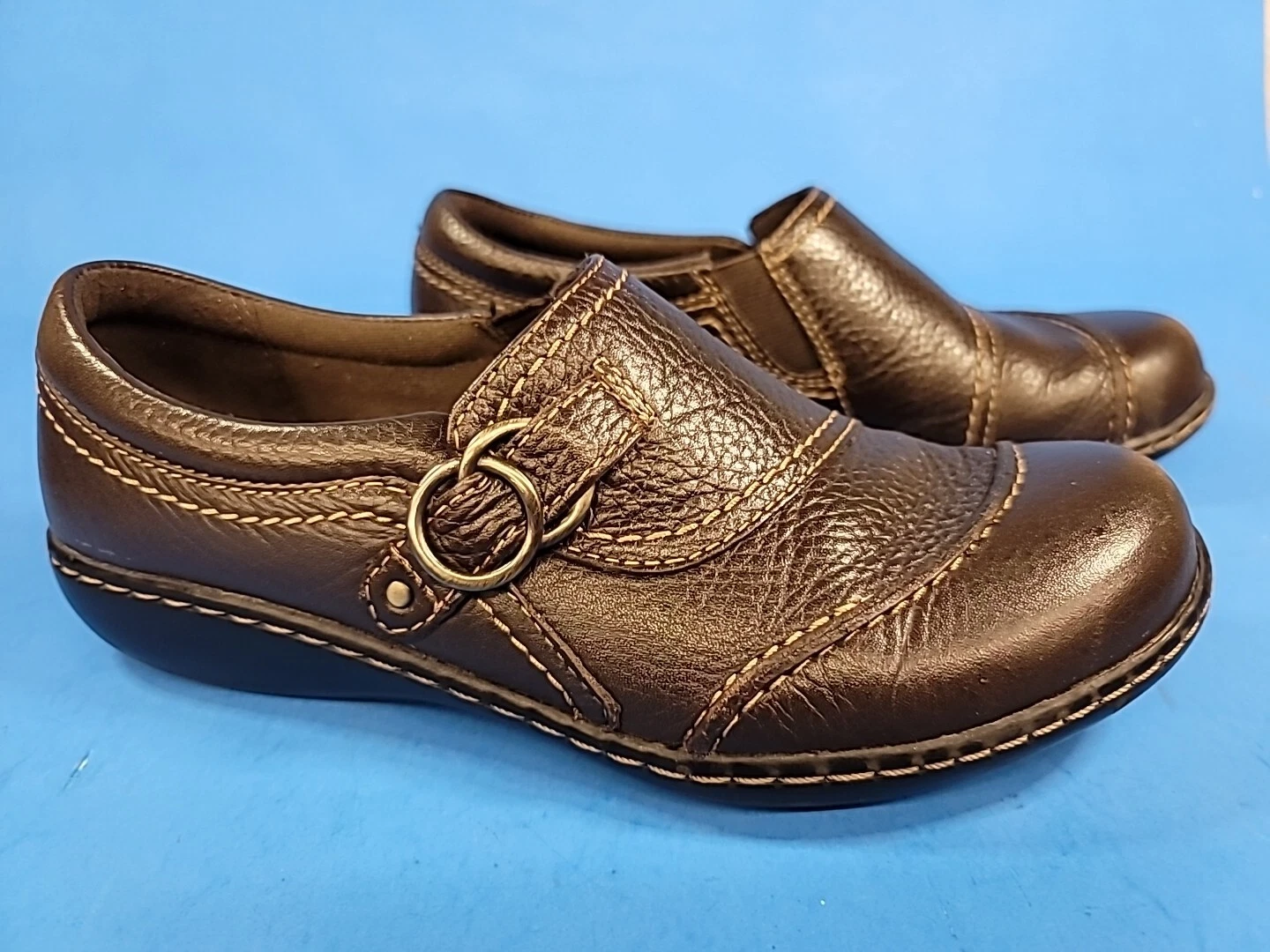 Scarpe mocassino Clarks Collection Ashland Indigo donna taglia 6 5 M pelle marrone