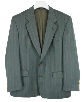 Daks Blazer Herren (UK) 46R Gefüttert Einreihig Tasche Nadelstreifen Reine Wolle