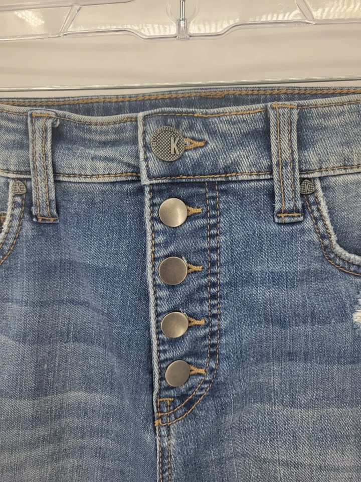 Kut from the Kloth Jeans Womens 00 Exposed Button Fly Distressed Stretch Denim - Image 3 of 4