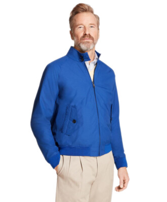 Brooks Brothers Men's Royal Blue Full Zip Bomber Harring Jacket Large L 7637-4