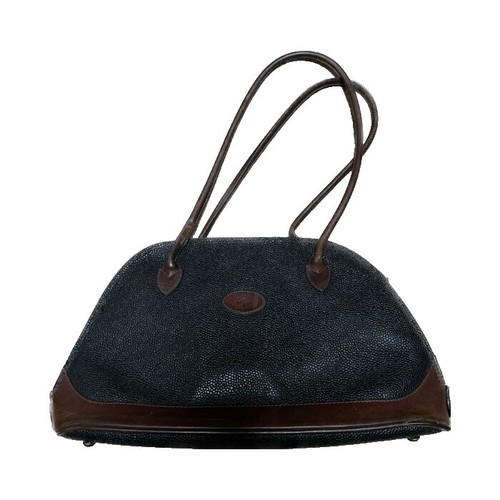 バッグ Mulberry/Grained Leather Bag/vintage Vintage Authentic MULBERRY Black Grained Leather Shoulder Bag Tree