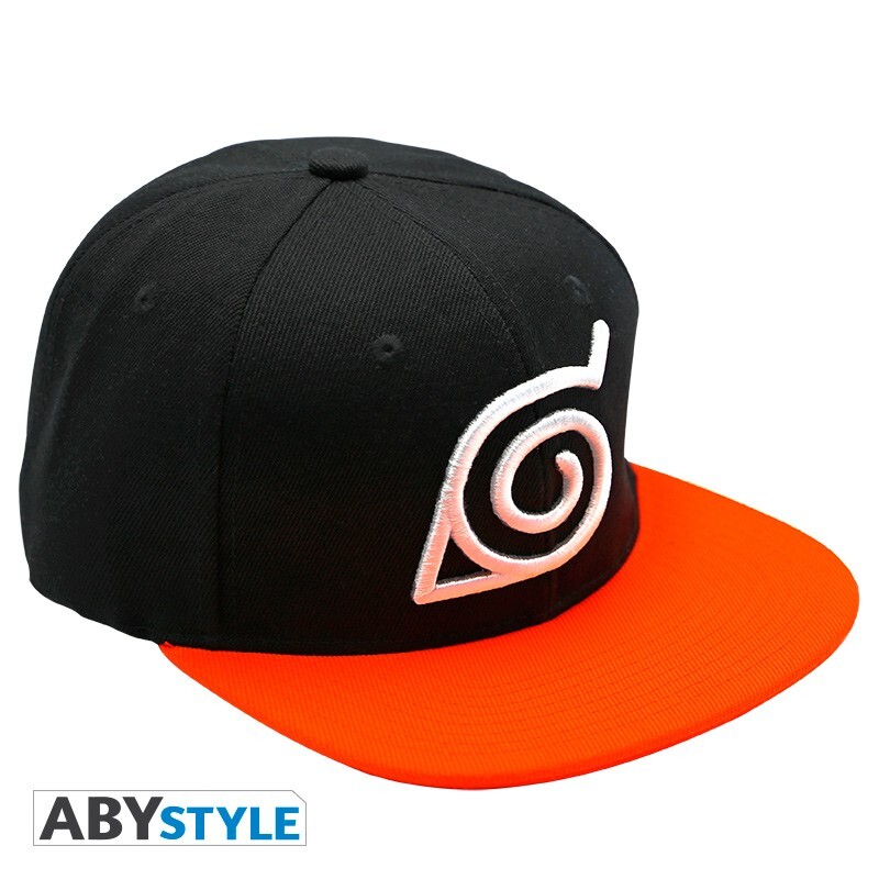 Naruto Shippuden - Snapback Cap - Schwarz & Orange - Konoha