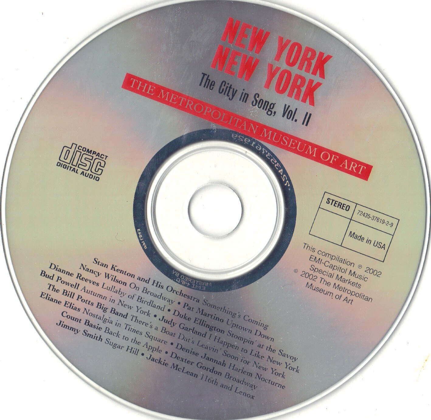 NEW YORK NEW YORK The City In Song, Volume II CD DISC ONLY eBay