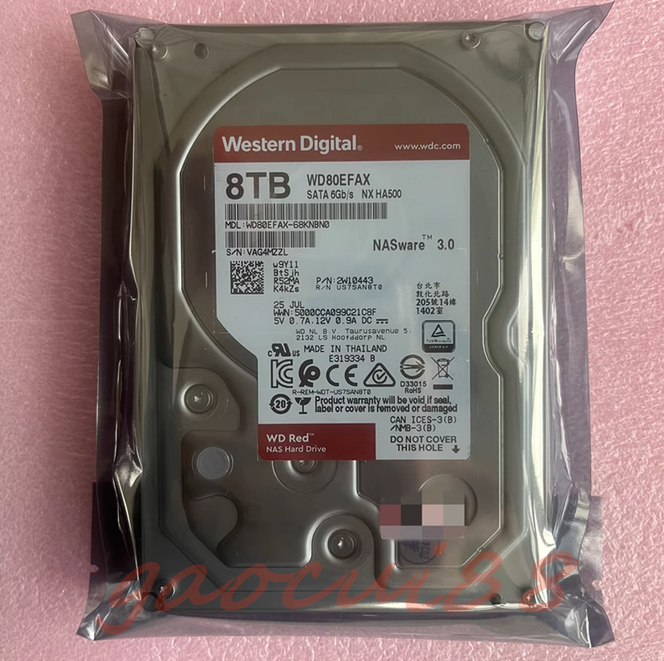 【中古】Western Digital WD80EFAX 8TB HDD WD80EFAX Western Digital WD RED 8TB SATA III 256 MB 3.5'' NASware