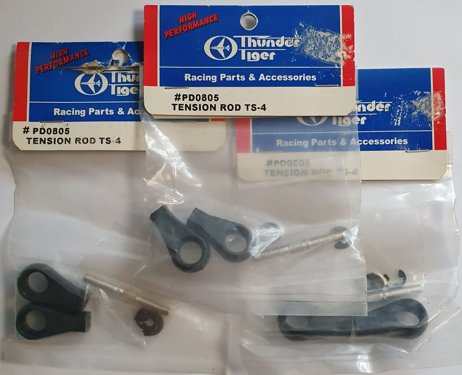 PD0805 Thunder Tiger Tension Rod x 3 - TS-4 - Vintage RC spares -