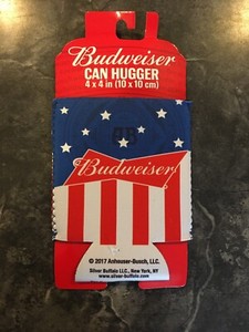 America USA Budweiser Logo Can Koozie Hugger Beer Soda 