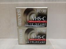 2 Sealed Maxwell VHS-C TC-30 HGX-GOLD Premium High Grade Video Tape