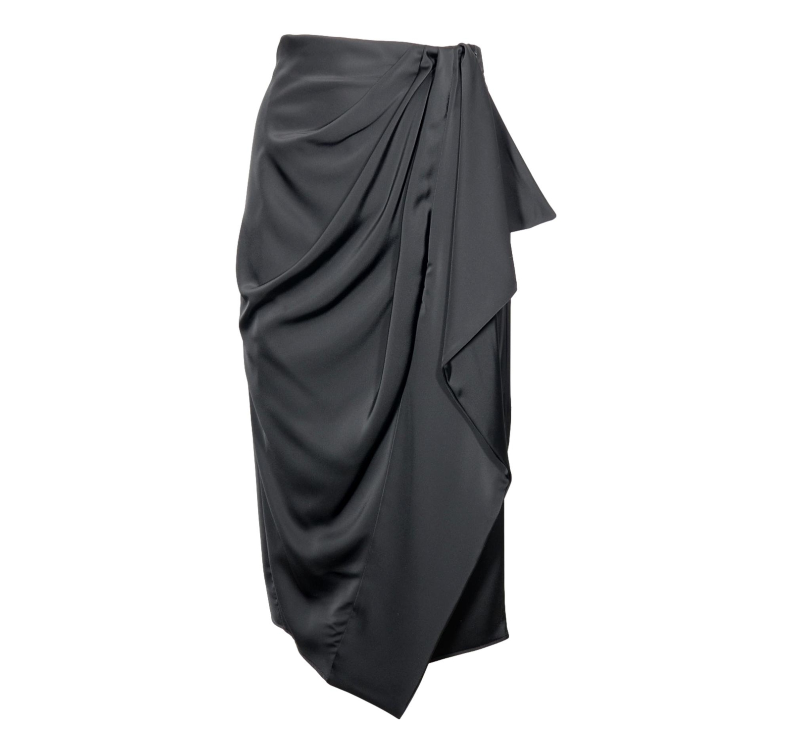 MDM Mademoiselle Du Monde Women's Midi Skirt ART 244 Black Color