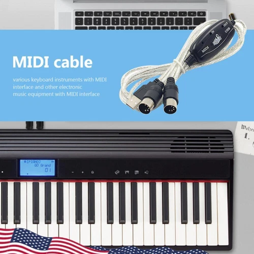 USB IN-OUT MIDI Music Converter Professional PC to Keyboard Piano Adapter Cable