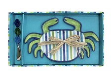 Mud Pie Large Ceramic Crab Cheese Tray and Sp...