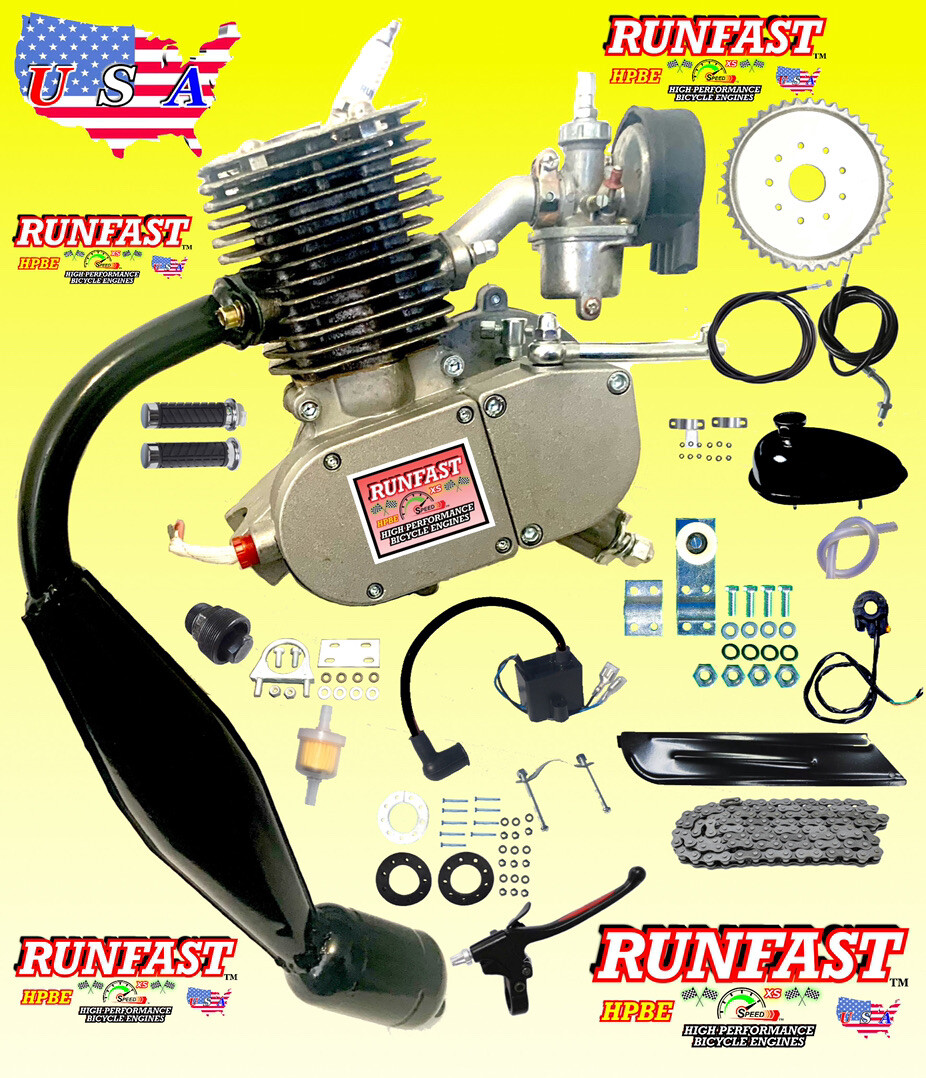 マスダヤ ゼンマイブリキROUND MOTOR-CYCLECABLE RIDER 100cc 2 Stroke Real YD100 Motorized Bicycle Engine Motor kit