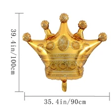 Gold Crown Foil Helium Balloon Birthday Party Wedding Decoration US KX