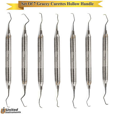 Set Of 7 Dental Gracey Curettes Periodontal Scaling and Root Planing Subgingival