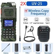 BAOFENG UV-25 WALKIE TALKIE LONG RANGE TRI-POWER TWO WAY RADIO BLUETOOTH MIC 771