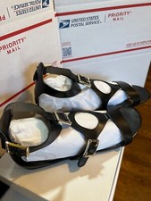 New Versace Versus Black Gladiator Flats Sandals Women’s 38/ US 8 NWB Authentic