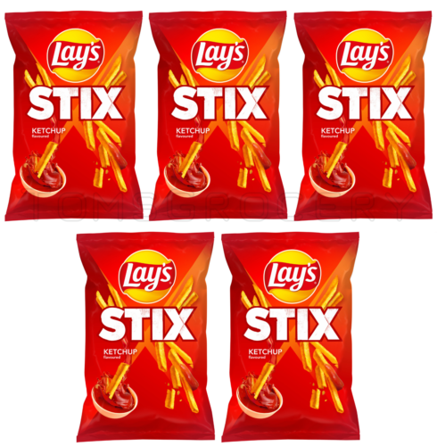 5 LAYS STIX KETCHUP Patatine Patate Croccette Snack Europei 130g 4,5 once - Foto 1 di 6