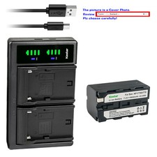 Kastar Battery LCD Dual Charger for Sony NP-F750 CCD-TR76 CCD-TR760 CCD-TR8000E