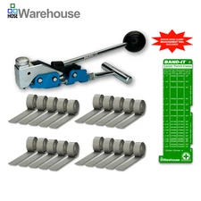 Band-It T30069 Tool + CP0499 (qty 20) 1 inch Galvanized Center Punch Clamps