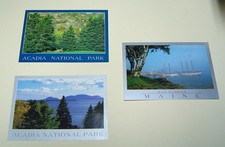 TWO ACADIA NATIONAL PARK & ONE MAINE POST CARDS - SEE PHOTOS - FAST SHIPPING