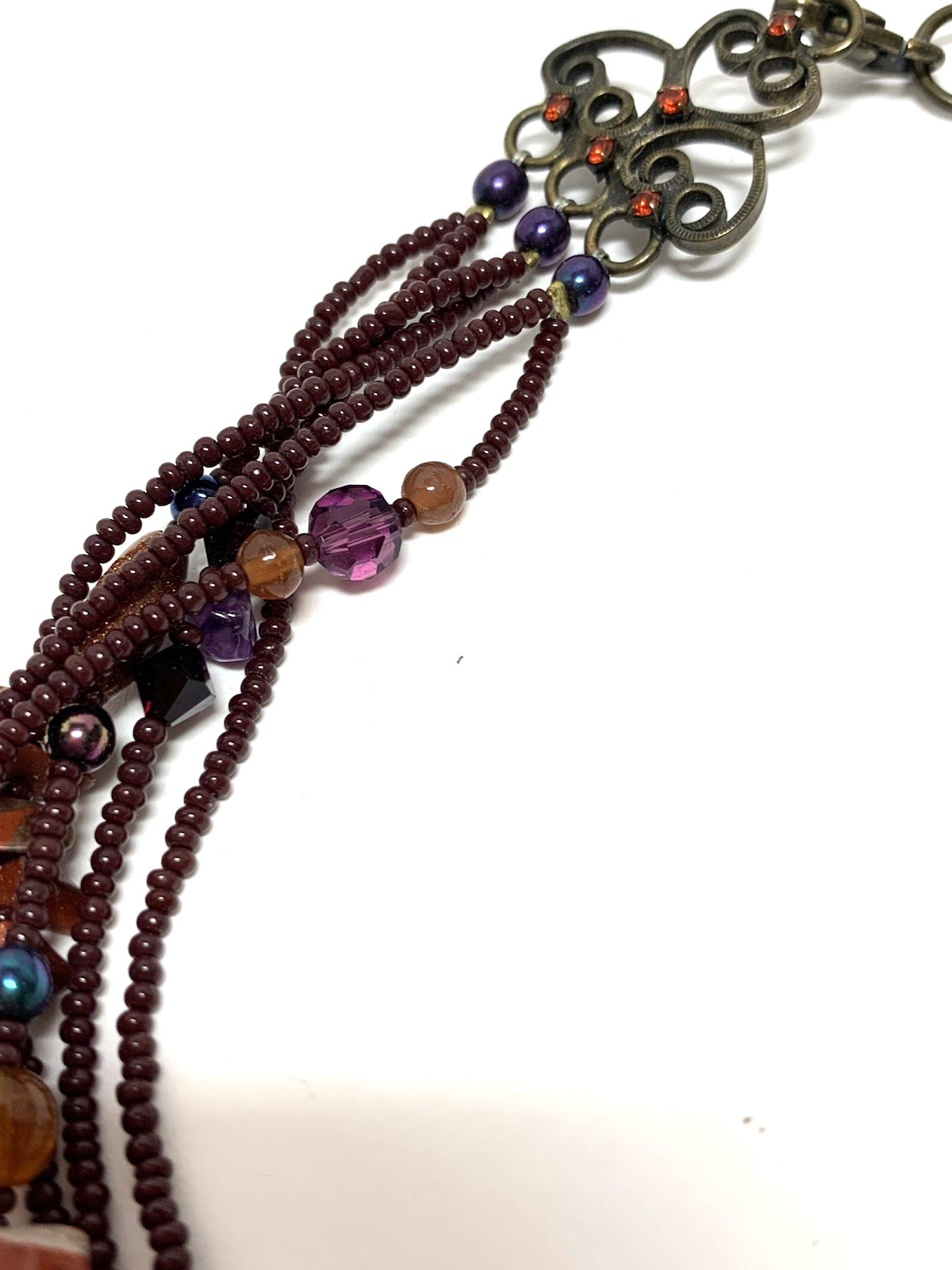 SORRELLI Signed Crystal Multi-Strand Necklace Cho… - image 4