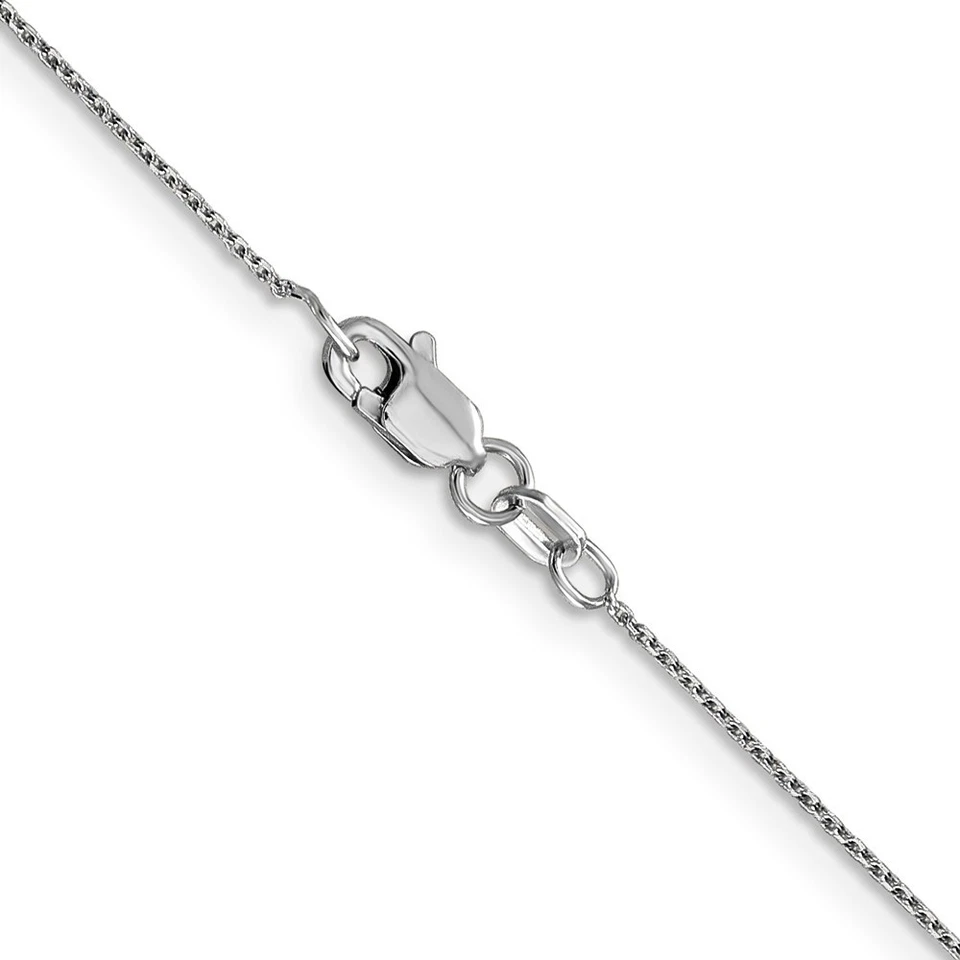 10k White Gold .8mm Diamond-cut Round Open Link Cable Chain Necklace 18" 1.12gm - Imagem 3 de 4