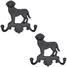 Cast Iron Dog Wall Hooks for Hanging, Heavy Duty Dog Leash Holder for Wall Mo...