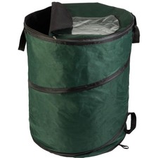 Outdoor Trash Can 46-Gallon Collapsible Garbage with 3 Stakes Pop Up Bin Green