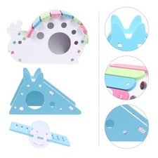 3pcs Hamsters Hideout House Small Animal Hut Play Toy Platform Nest Seesaw