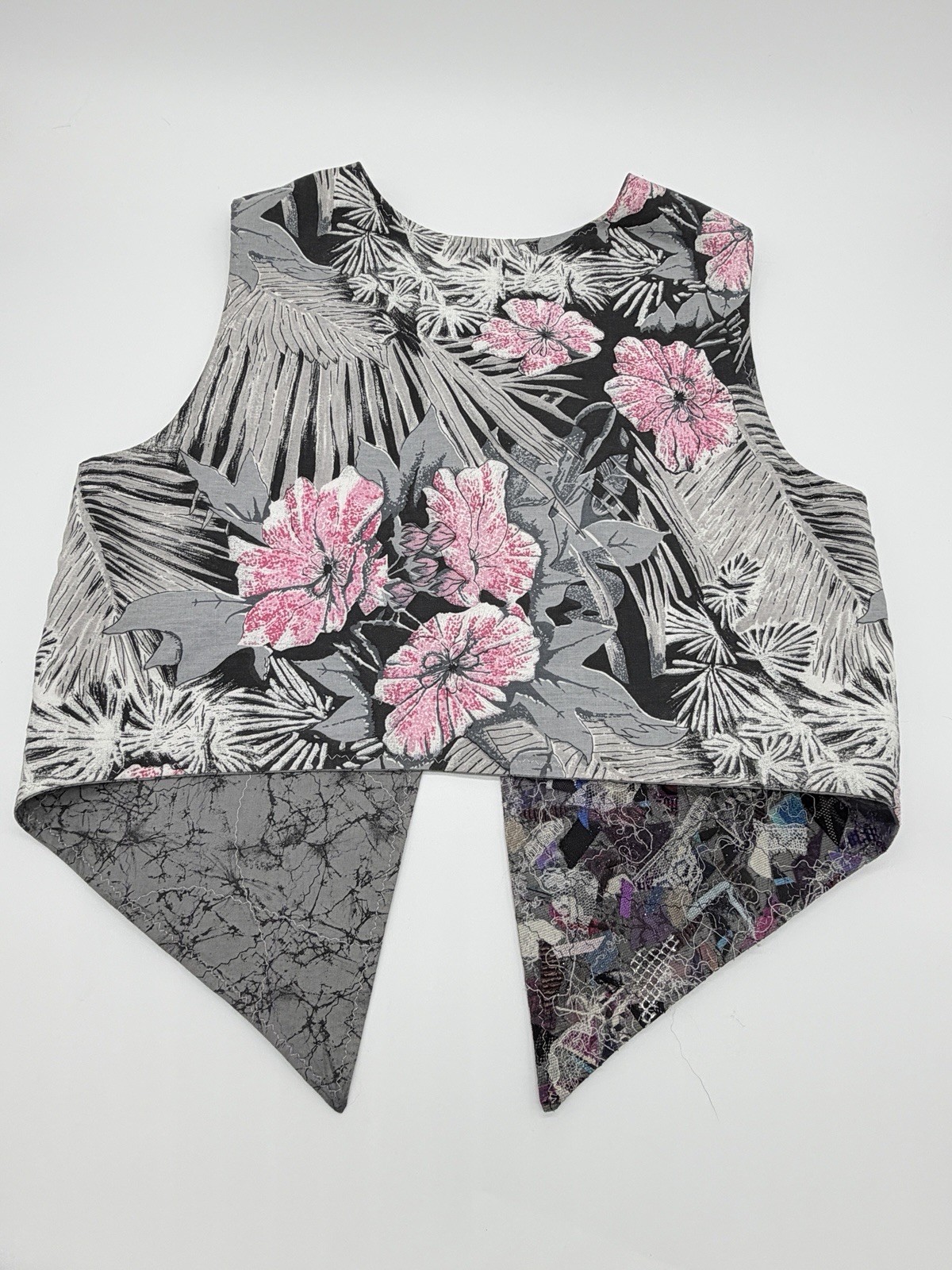 Handmade Reversible Art Vest Patchwork Floral Boh… - image 2