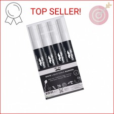 Mr. Pen- White Chalk Markers for Blackboard, 4 Pack, Dual Tip, 8 labels, White L